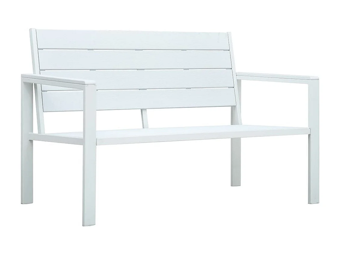 Banc de jardin 120 cm PEHD Blanc Aspect de bois