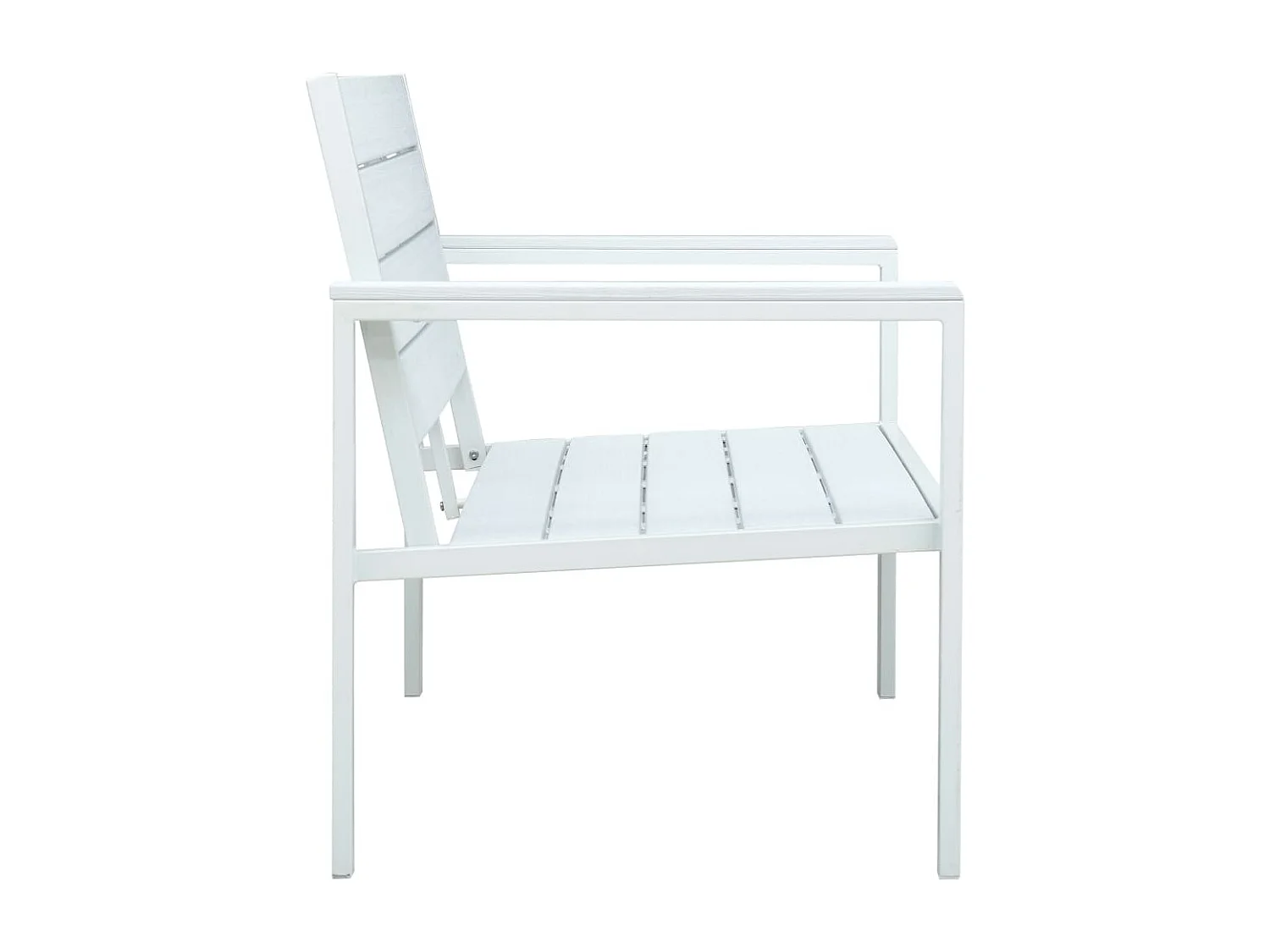 Banc de jardin 120 cm PEHD Blanc Aspect de bois