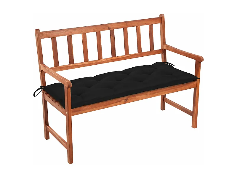Banco de jardín con cojín madera maciza de acacia 120 cm
