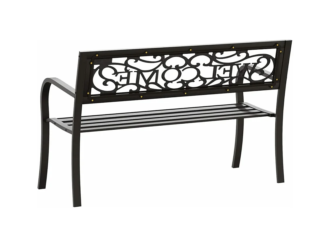 Banc de jardin 125 cm Acier Noir