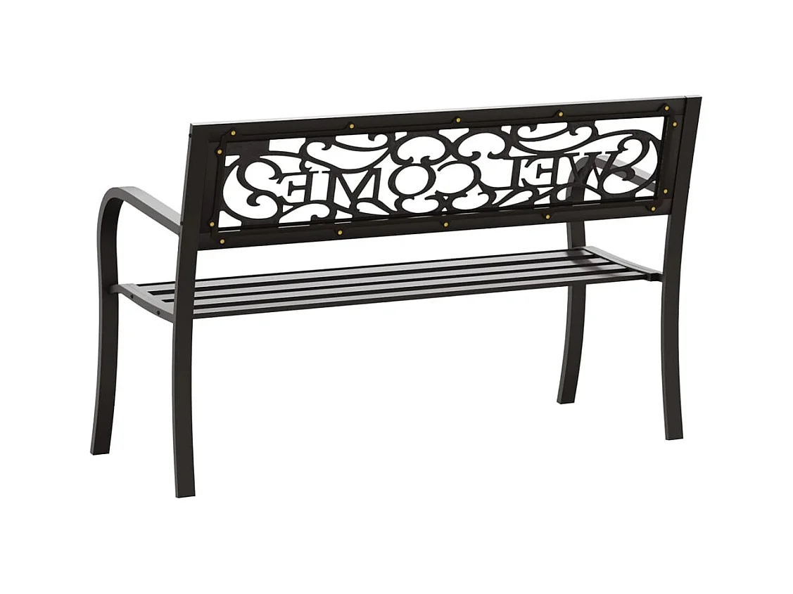 Banc de jardin 125 cm Acier Noir