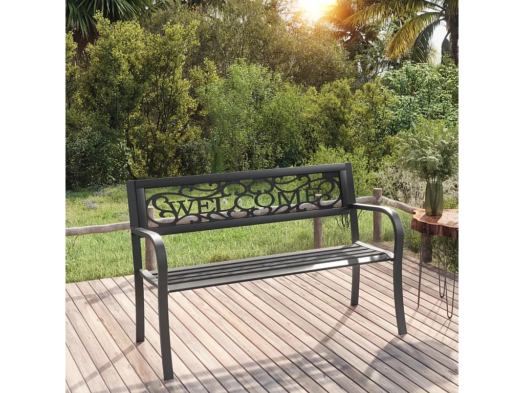Banco de jardín 125 cm acero negro