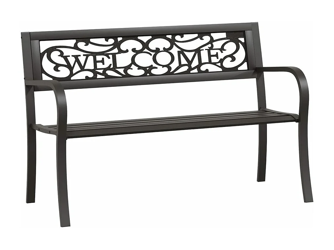 Banco de jardín 125 cm acero negro