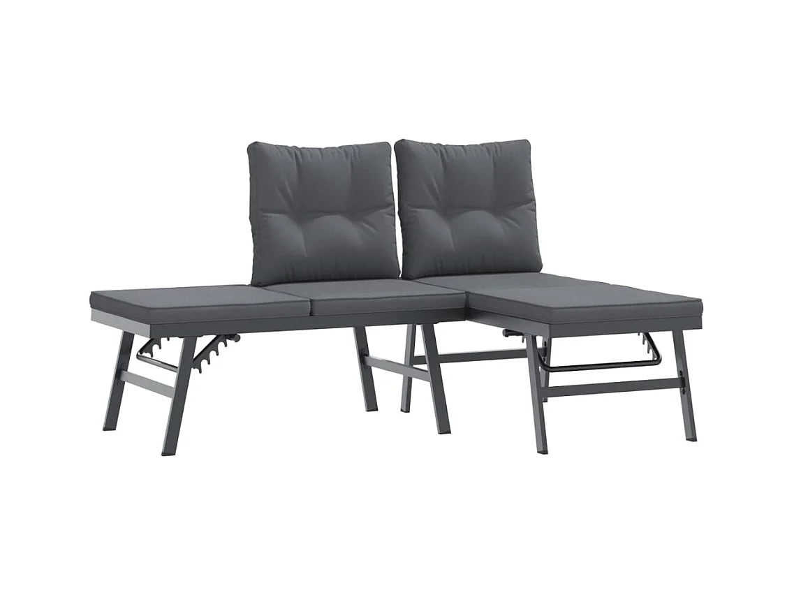 Bancs de jardin avec coussins lot de 8 acier enduit de poudre