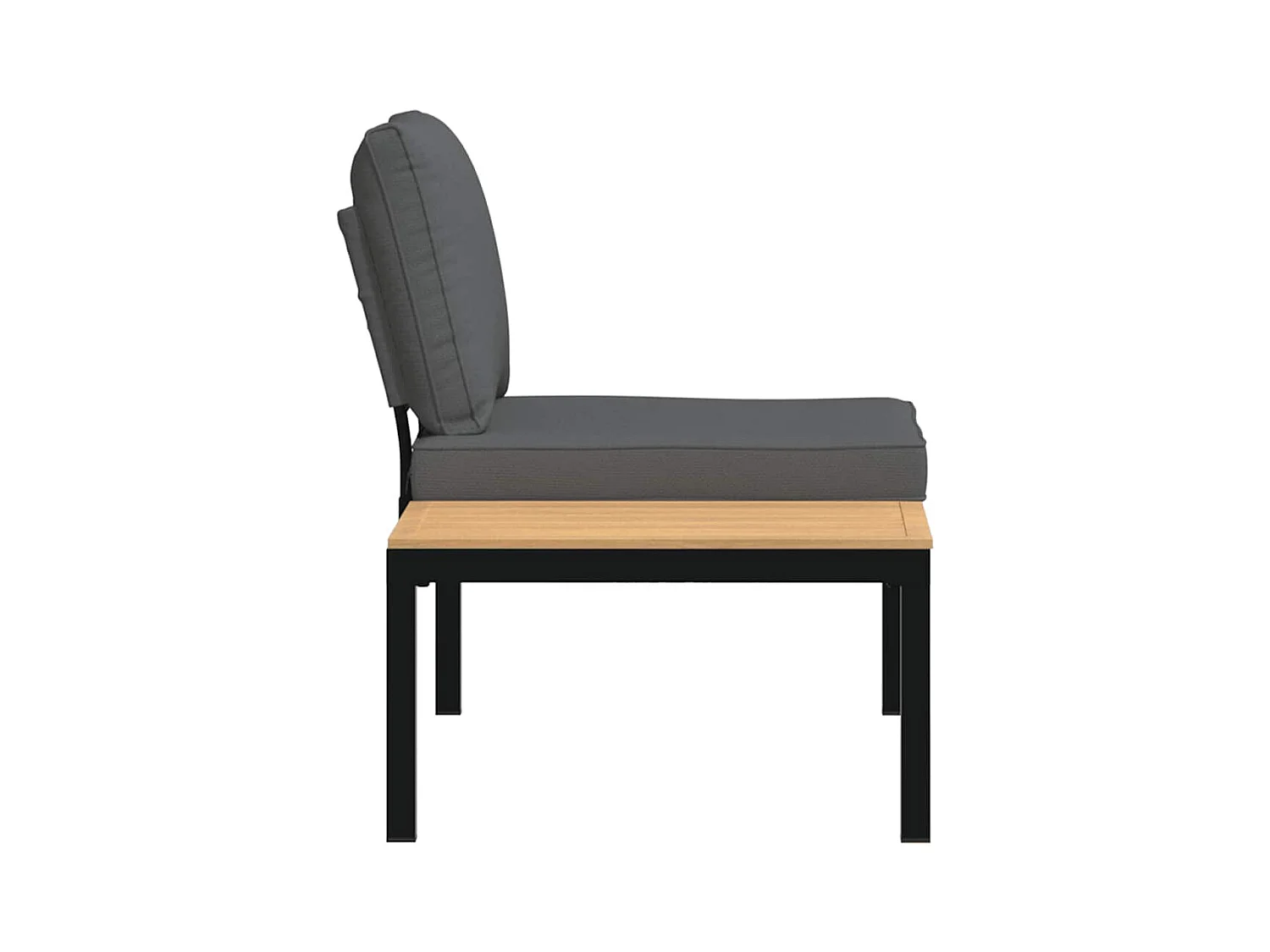 Banc de jardin avec coussins noir aluminium