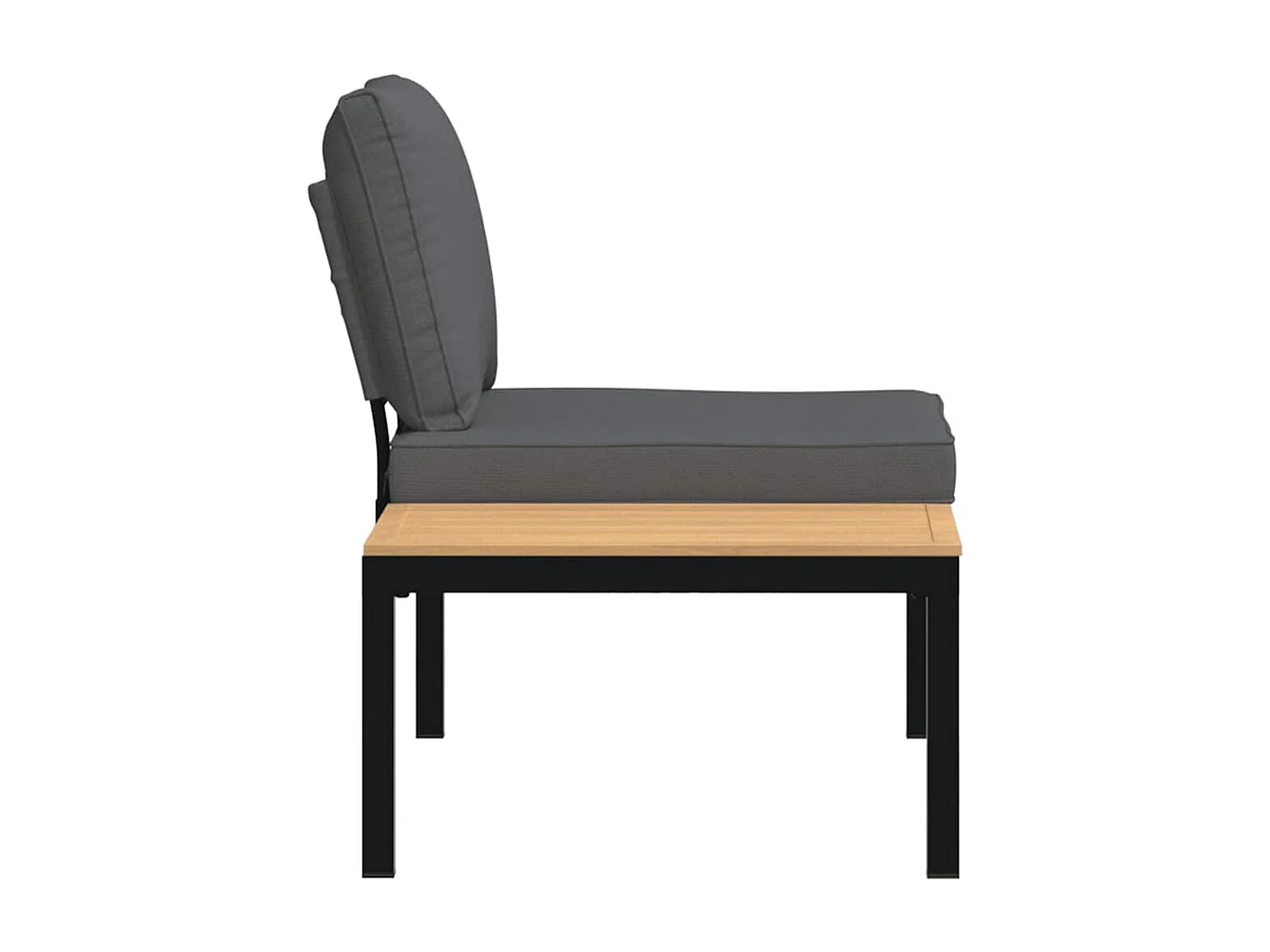 Banc de jardin avec coussins noir aluminium