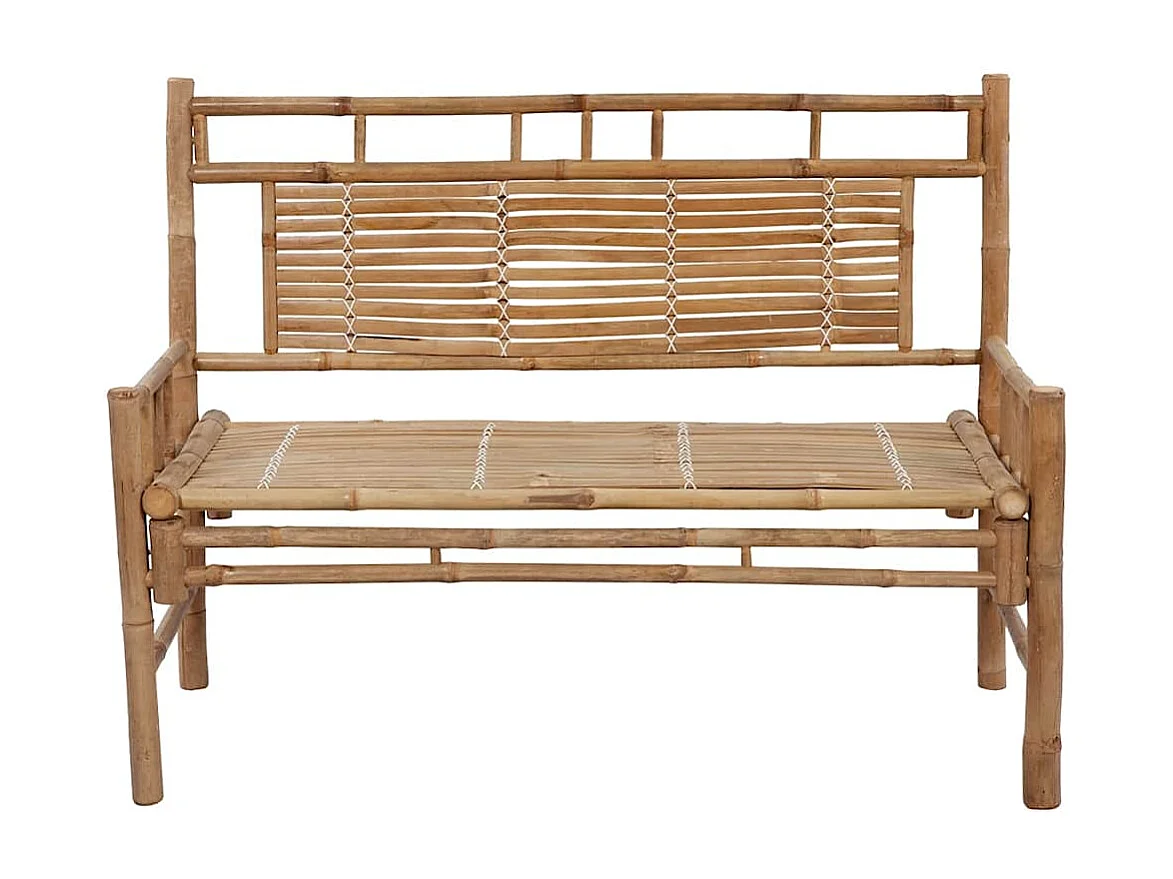 Banc de jardin avec coussin 120 cm Bambou