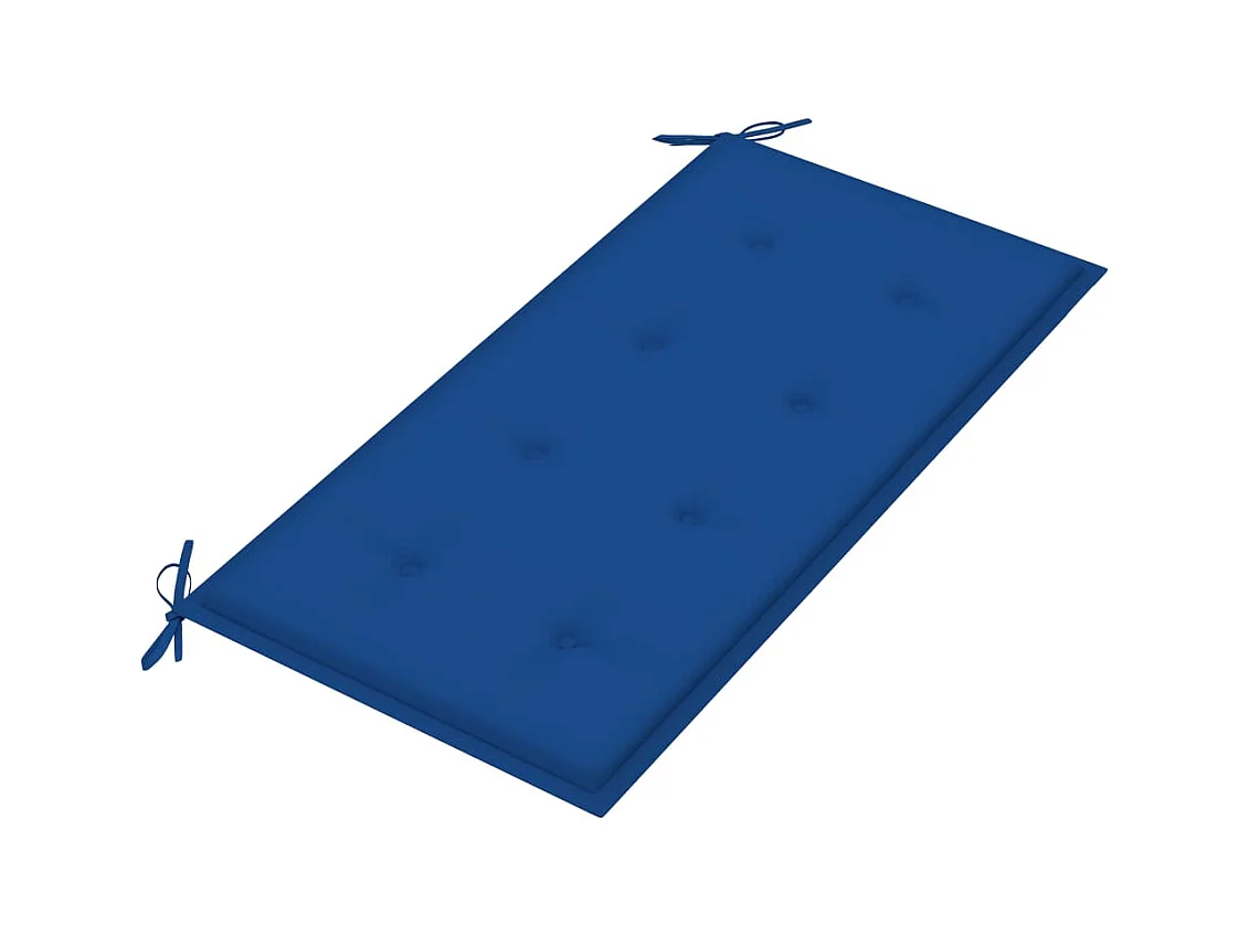 Banc de jardin et coussin bleu royal 112 cm Bois de teck massif