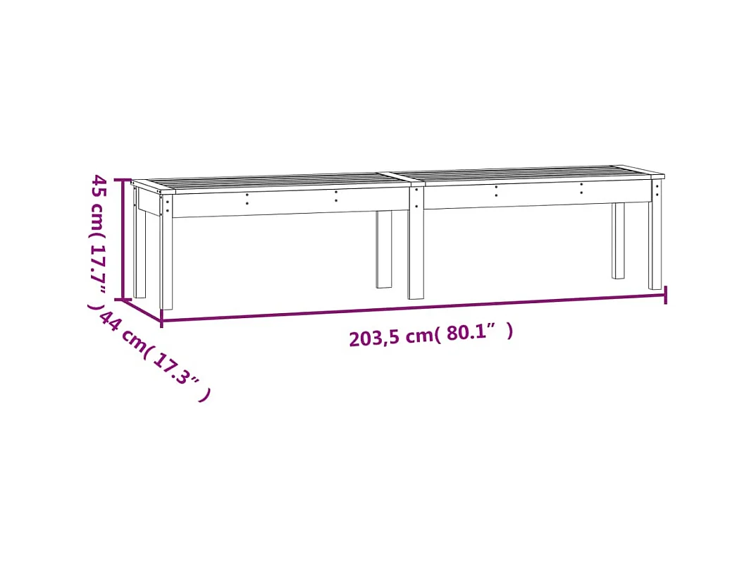 Tuinbank 2-zits 203,5x44x45 cm massief douglashout