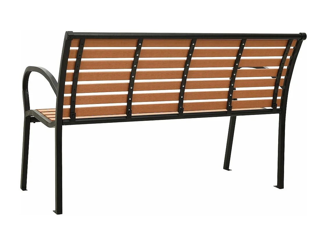 Banc de jardin Noir et marron 116 cm Acier et WPC