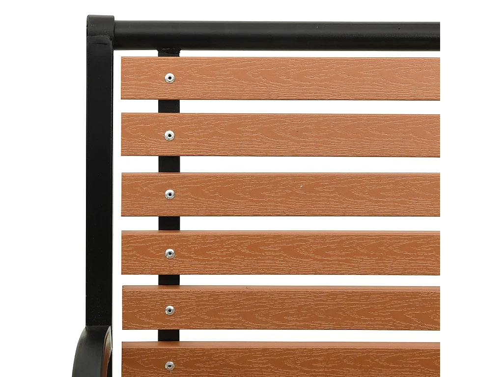 Banc de jardin Noir et marron 116 cm Acier et WPC