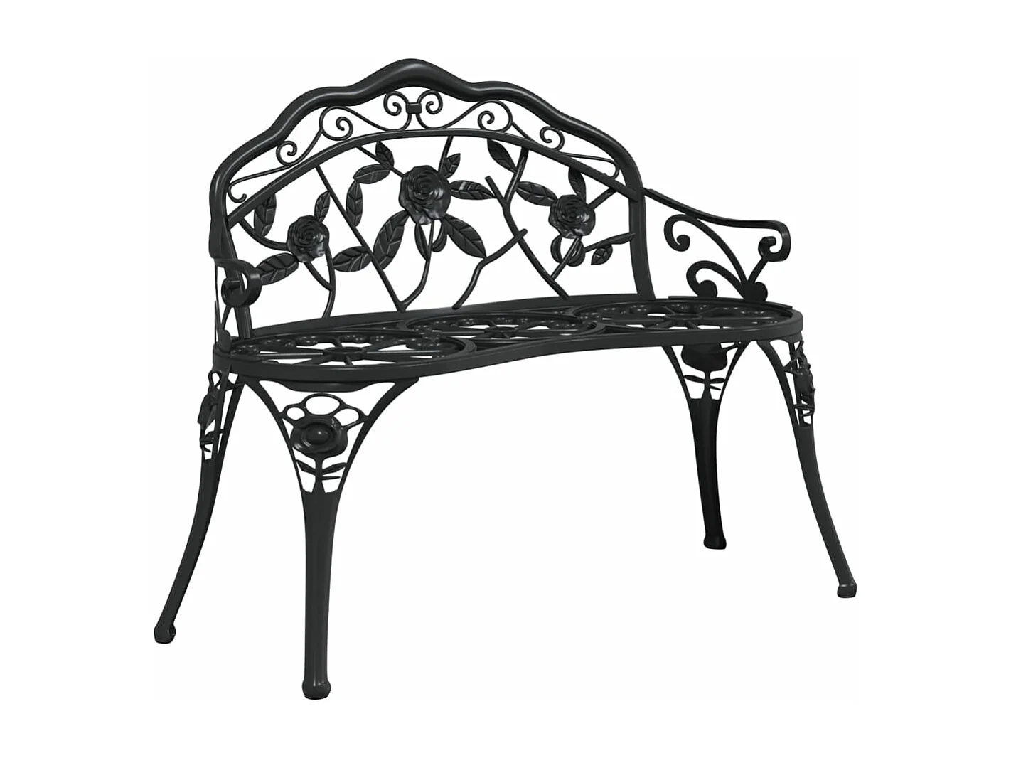 Banc de jardin 100 cm Aluminium coulé Noir