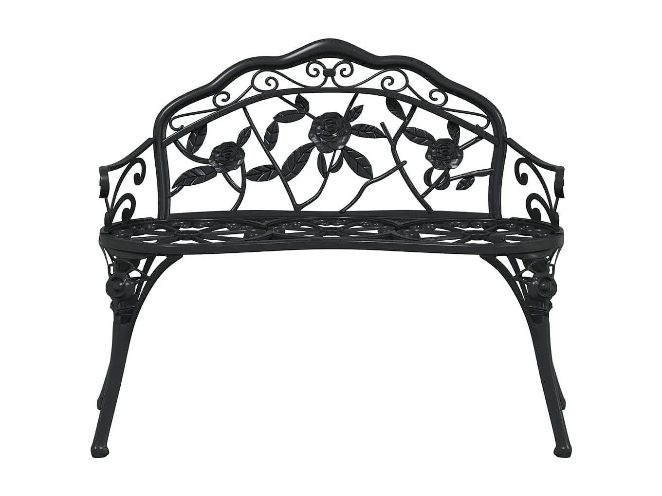 Banc de jardin 100 cm Aluminium coulé Noir