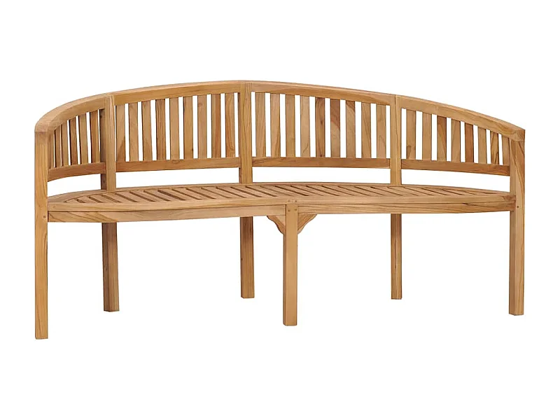 Bankje banaanvormig 180 cm massief teakhout