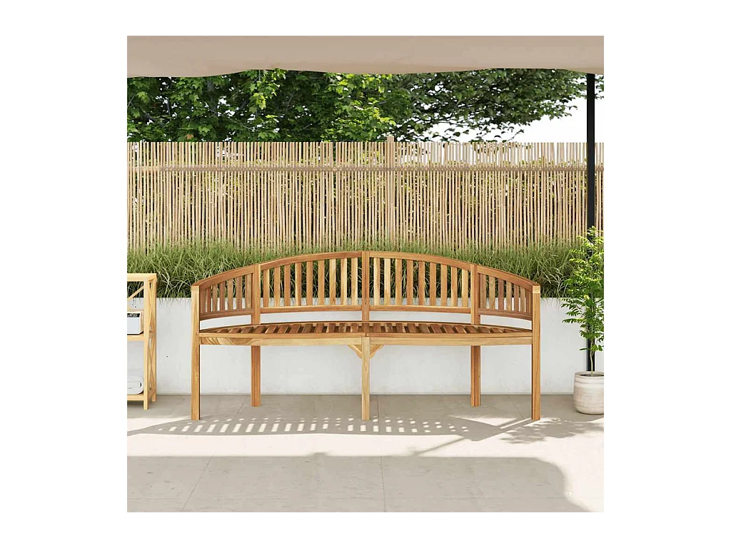 Banc de jardin en forme de banane 180 cm Bois de teck solide