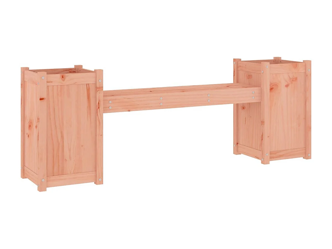 Banco con jardineras madera maciza de abeto Douglas 180x36x63cm