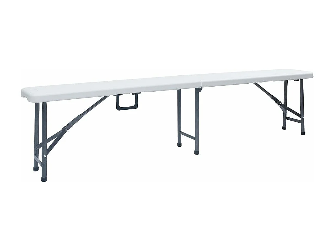 Bancs de jardin pliables 2 pièces 180 cm PEHD Blanc