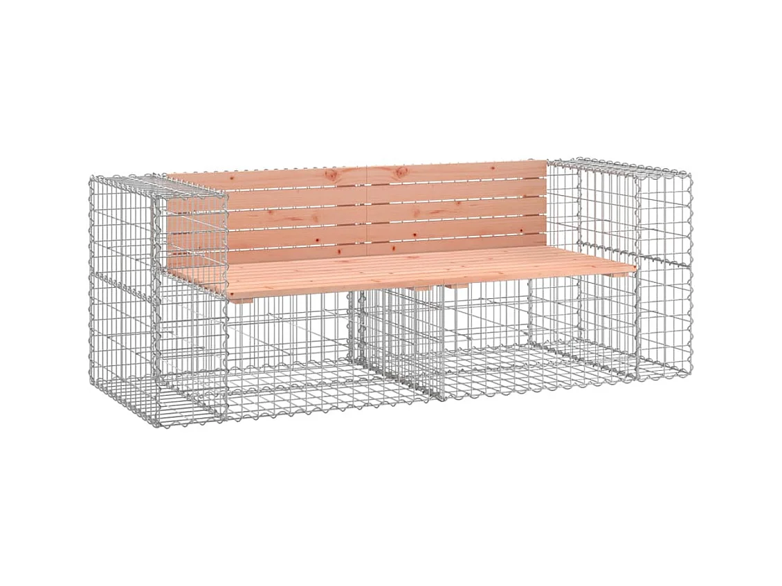 Banc de jardin design gabion 184x71x65,5 cm bois massif douglas