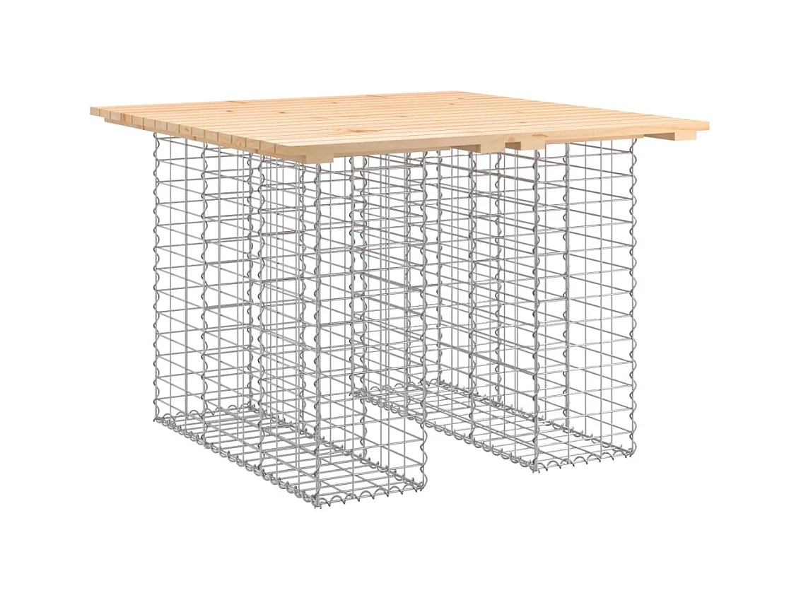 Banc de jardin design de gabion 100x102x72cm bois massif de pin