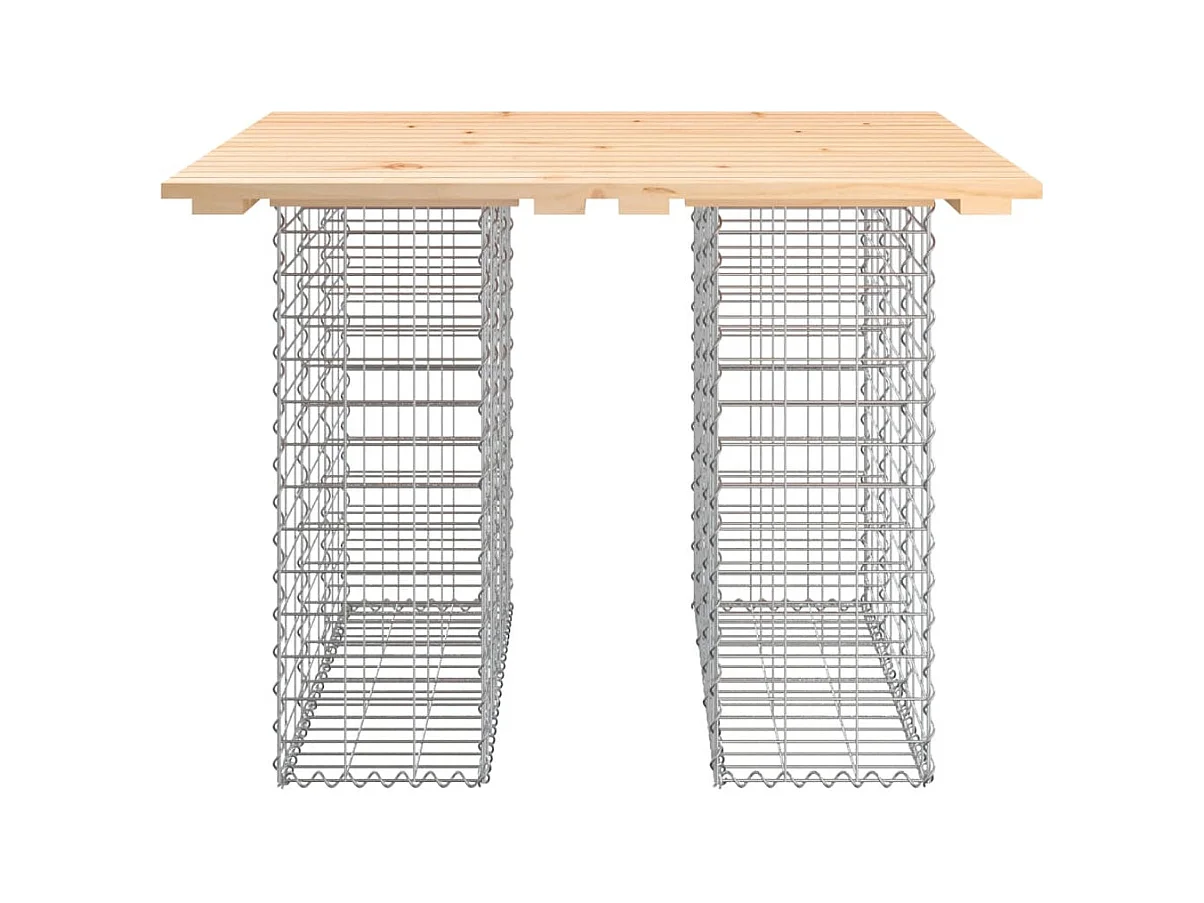 Banc de jardin design de gabion 100x102x72cm bois massif de pin