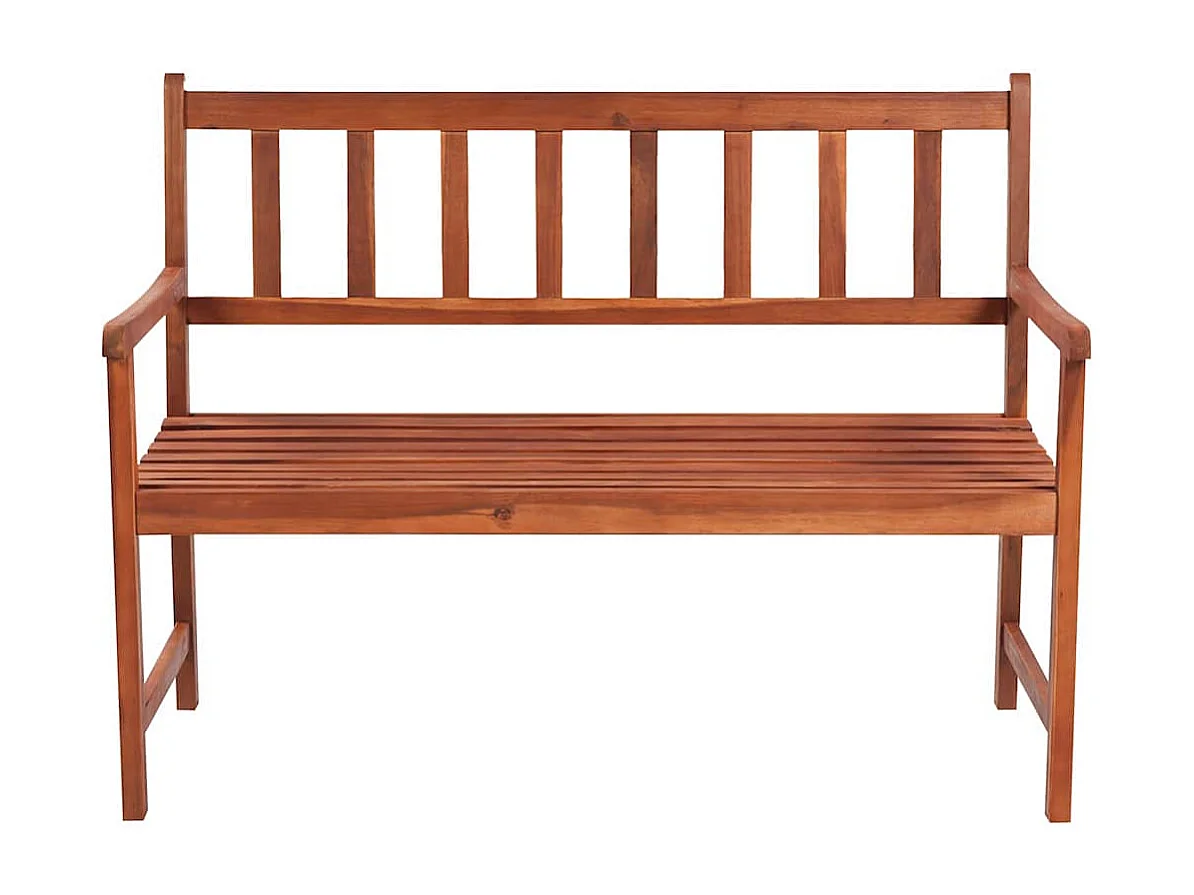 Banco de jardín con cojín madera maciza de acacia 120 cm