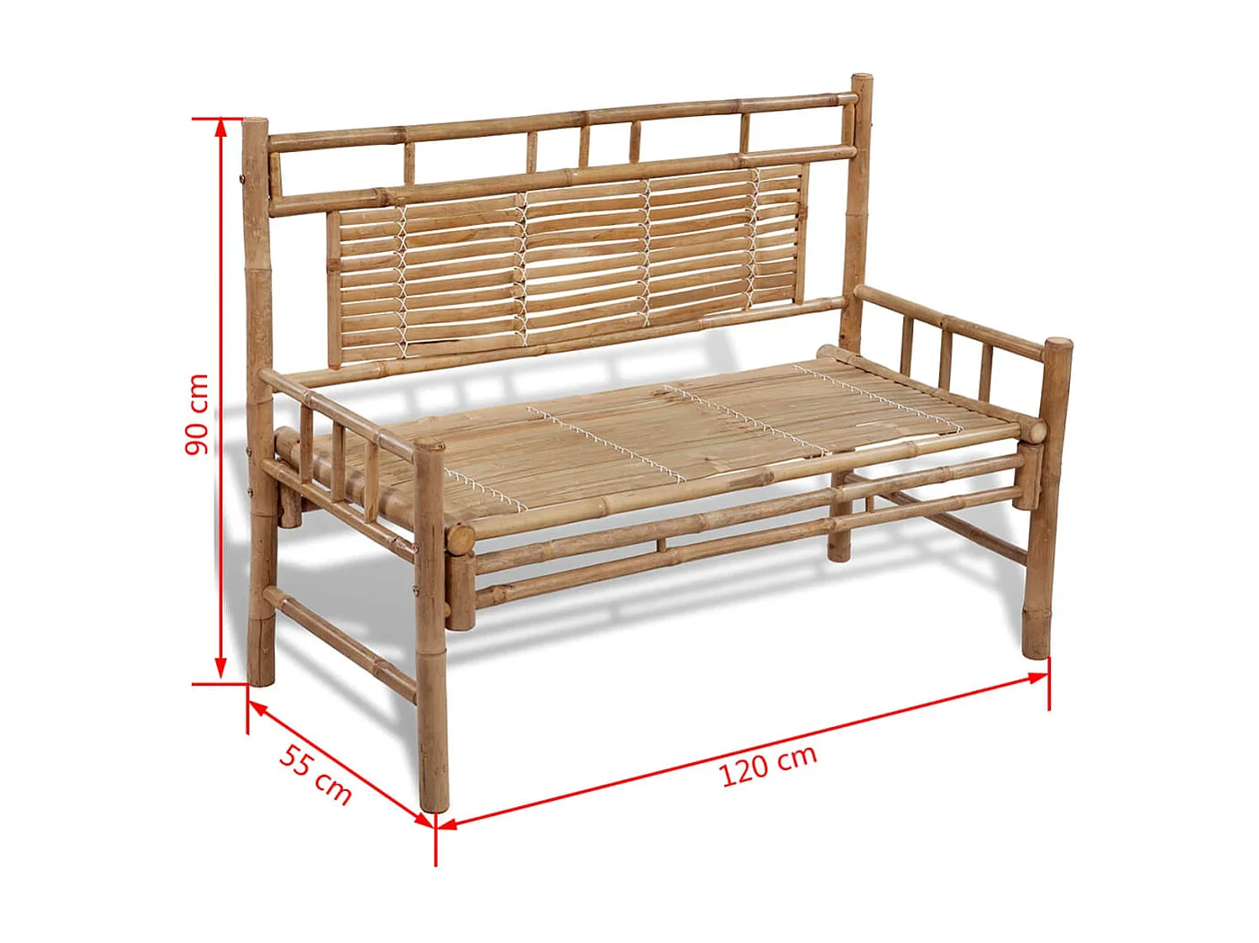 Banco de jardín plegable bambú 120 cm