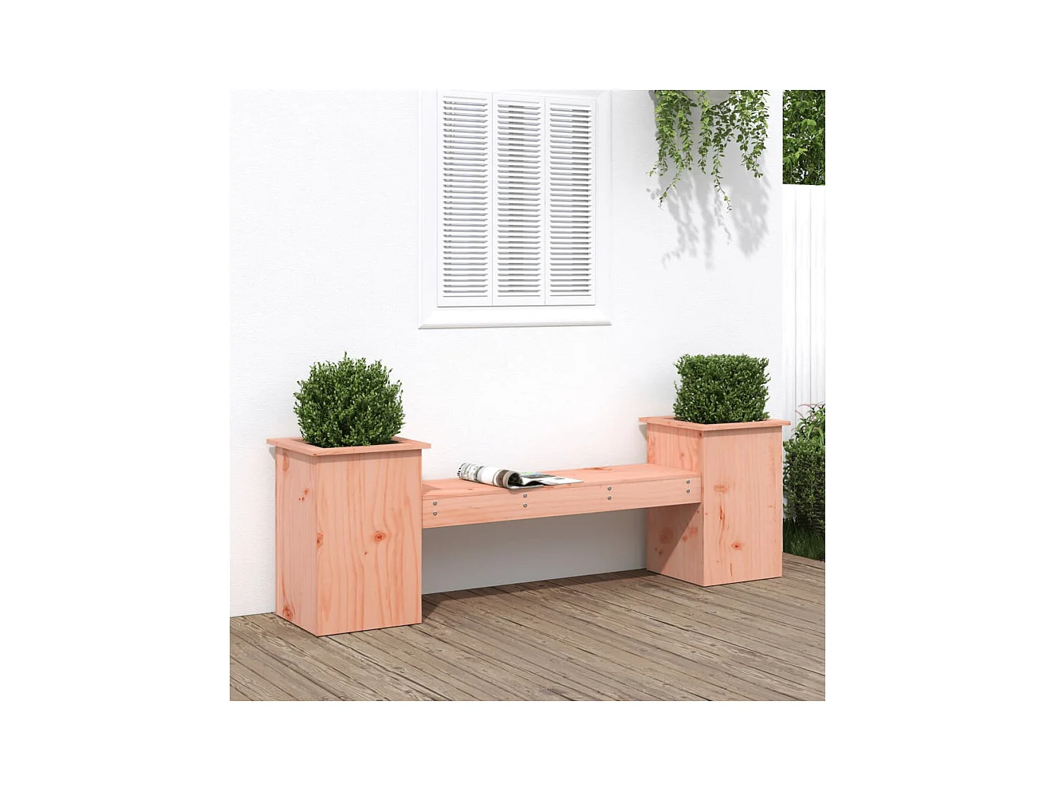 Banc avec jardinières 184,5x39,5x56,5cm bois massif de douglas