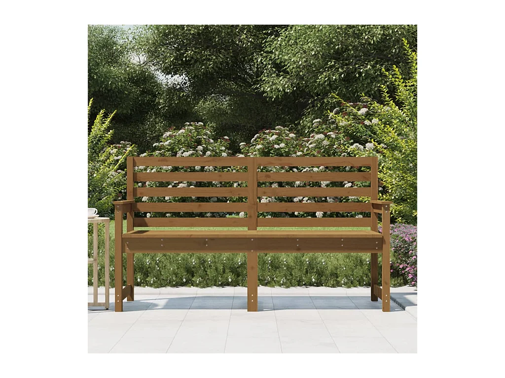 Banc de jardin marron miel 159,5x48x91,5 cm bois de pin massif