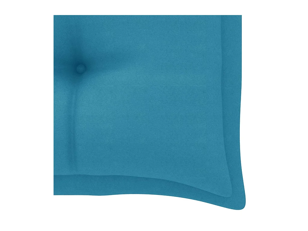 Banc de jardin avec coussin bleu clair 112 cm Bois de teck