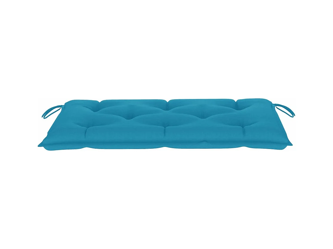 Banc de jardin avec coussin bleu clair 112 cm Bois de teck