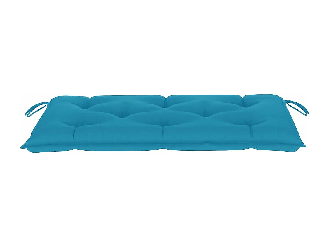 Banc de jardin avec coussin bleu clair 112 cm Bois de teck