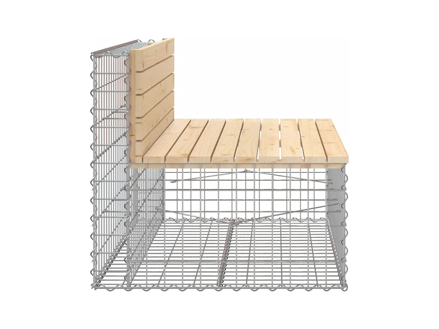 Banc de jardin design de gabion 103x70x65 cm bois massif de pin