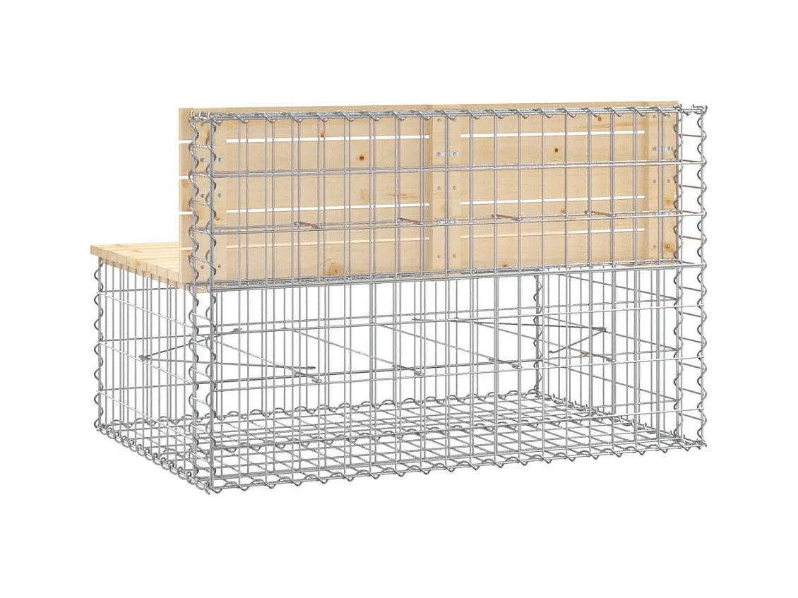 Banc de jardin design de gabion 103x70x65 cm bois massif de pin