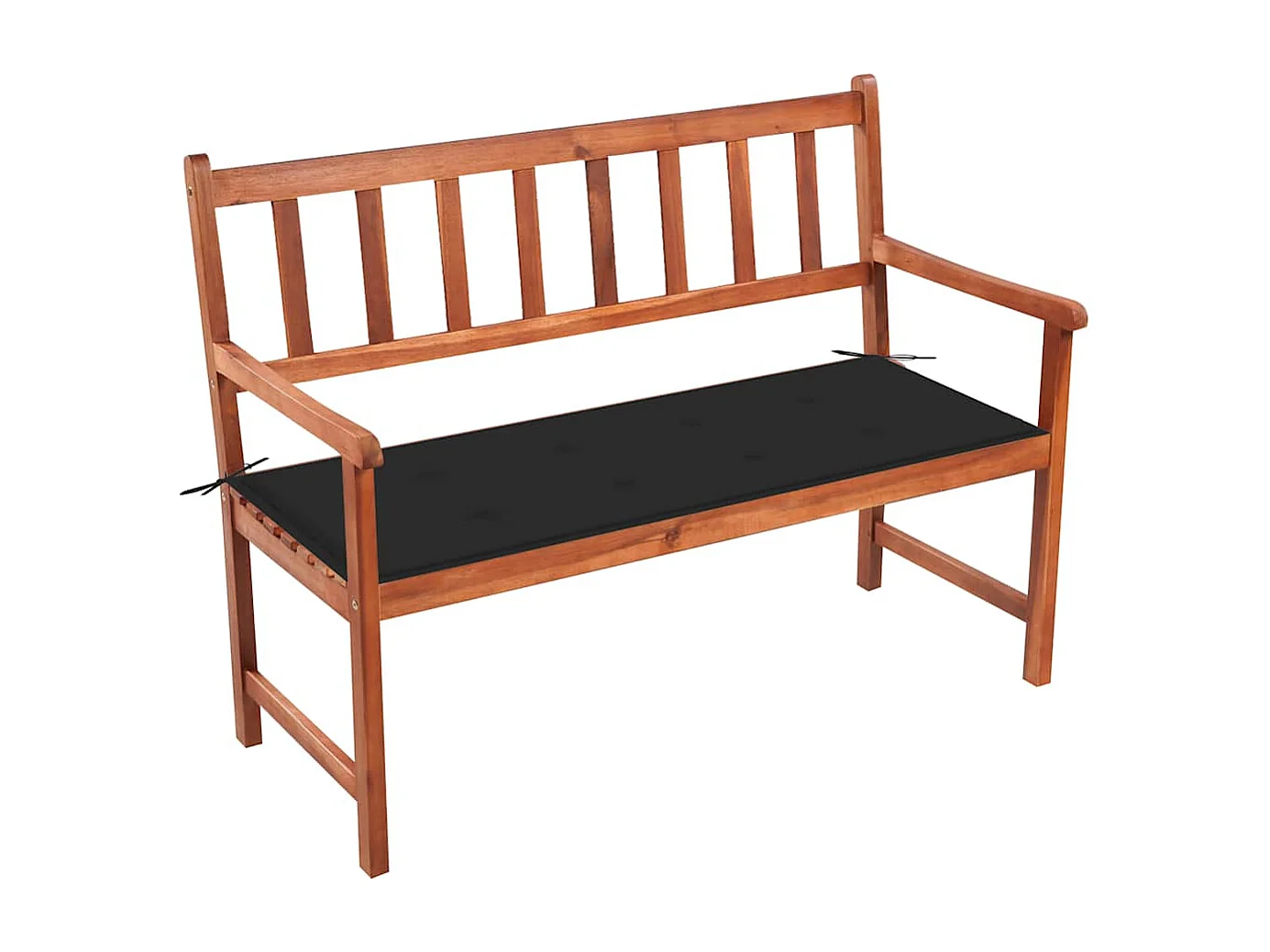 Banco de jardín con cojín madera maciza de acacia 120 cm