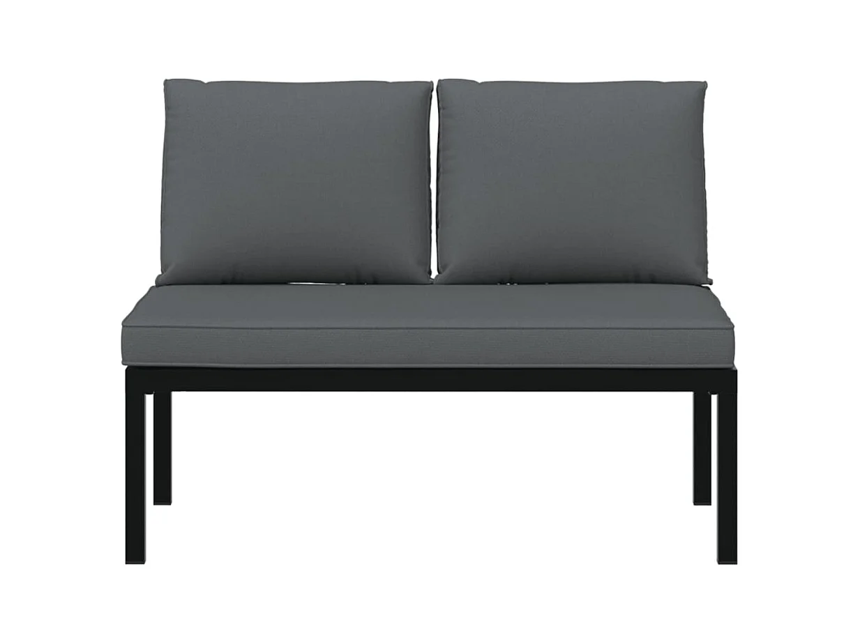 Banc de jardin avec coussins noir aluminium
