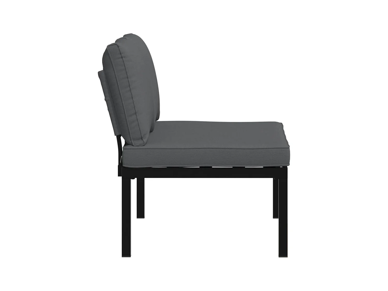 Banc de jardin avec coussins noir aluminium