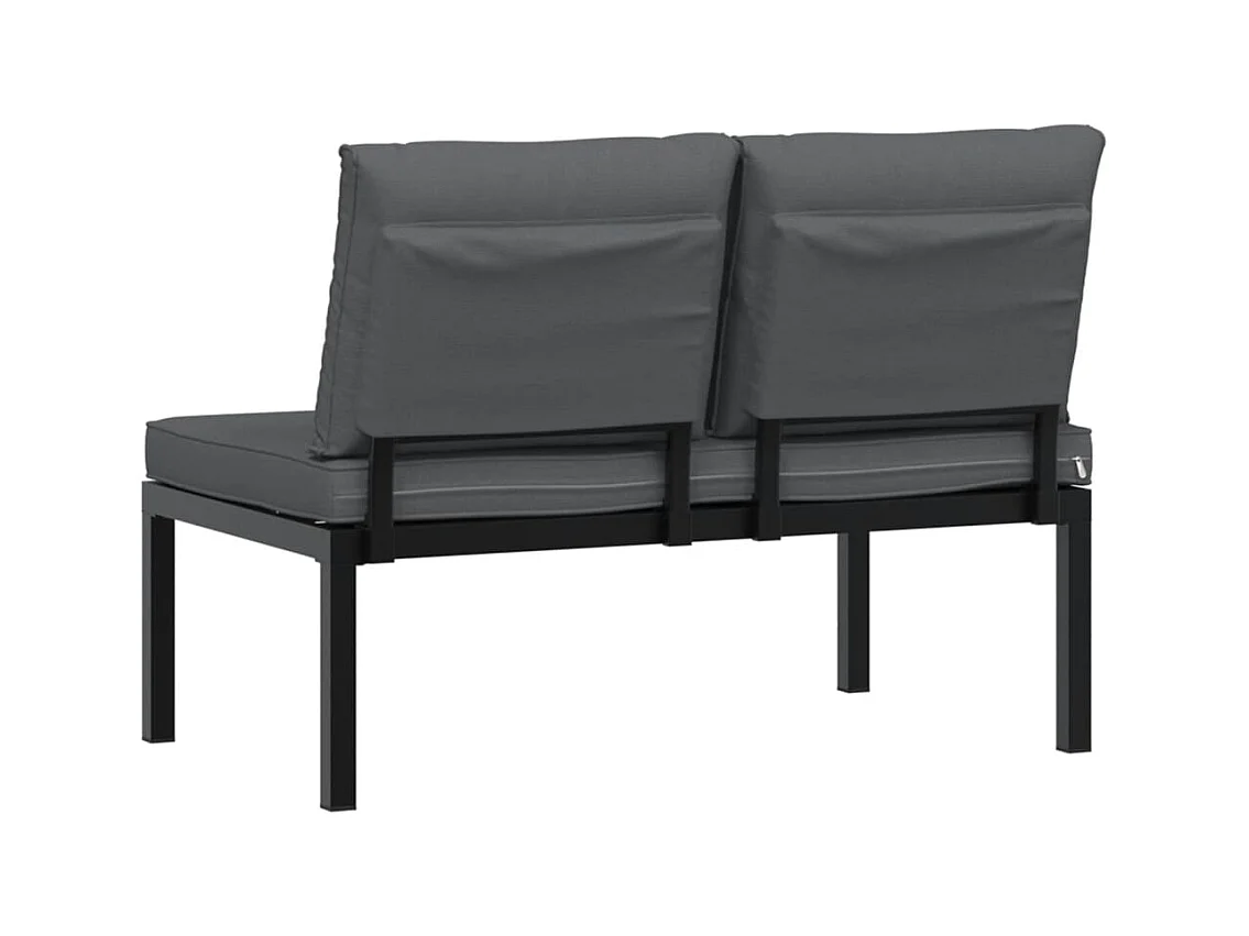 Banc de jardin avec coussins noir aluminium