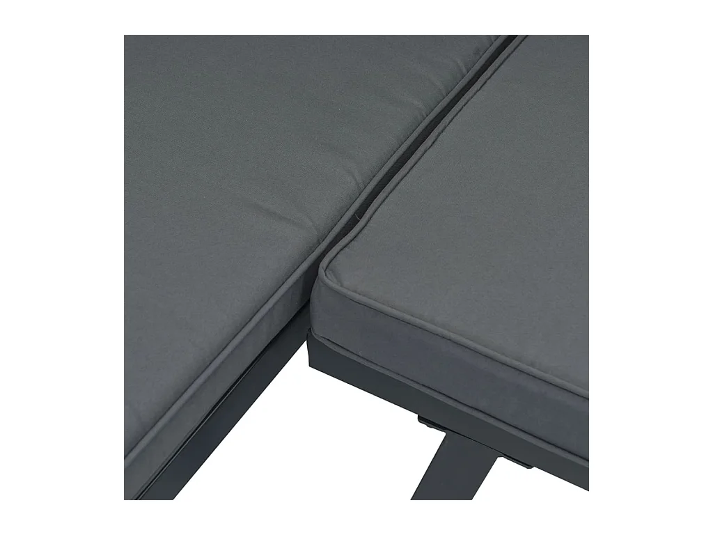 Banc de jardin avec coussins noir aluminium