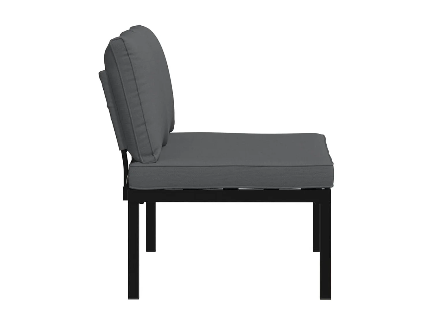 Tuinbank met kussens aluminium zwart