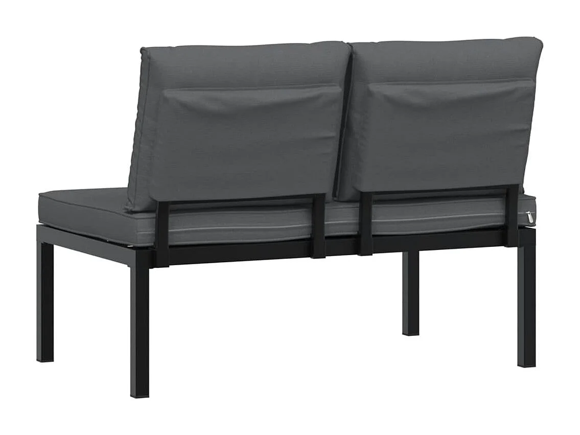 Tuinbank met kussens aluminium zwart