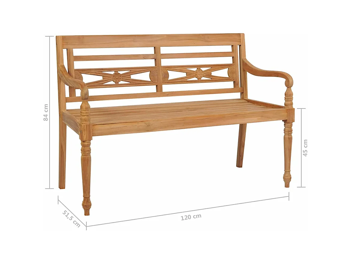 Banc Batavia 120 cm Teck