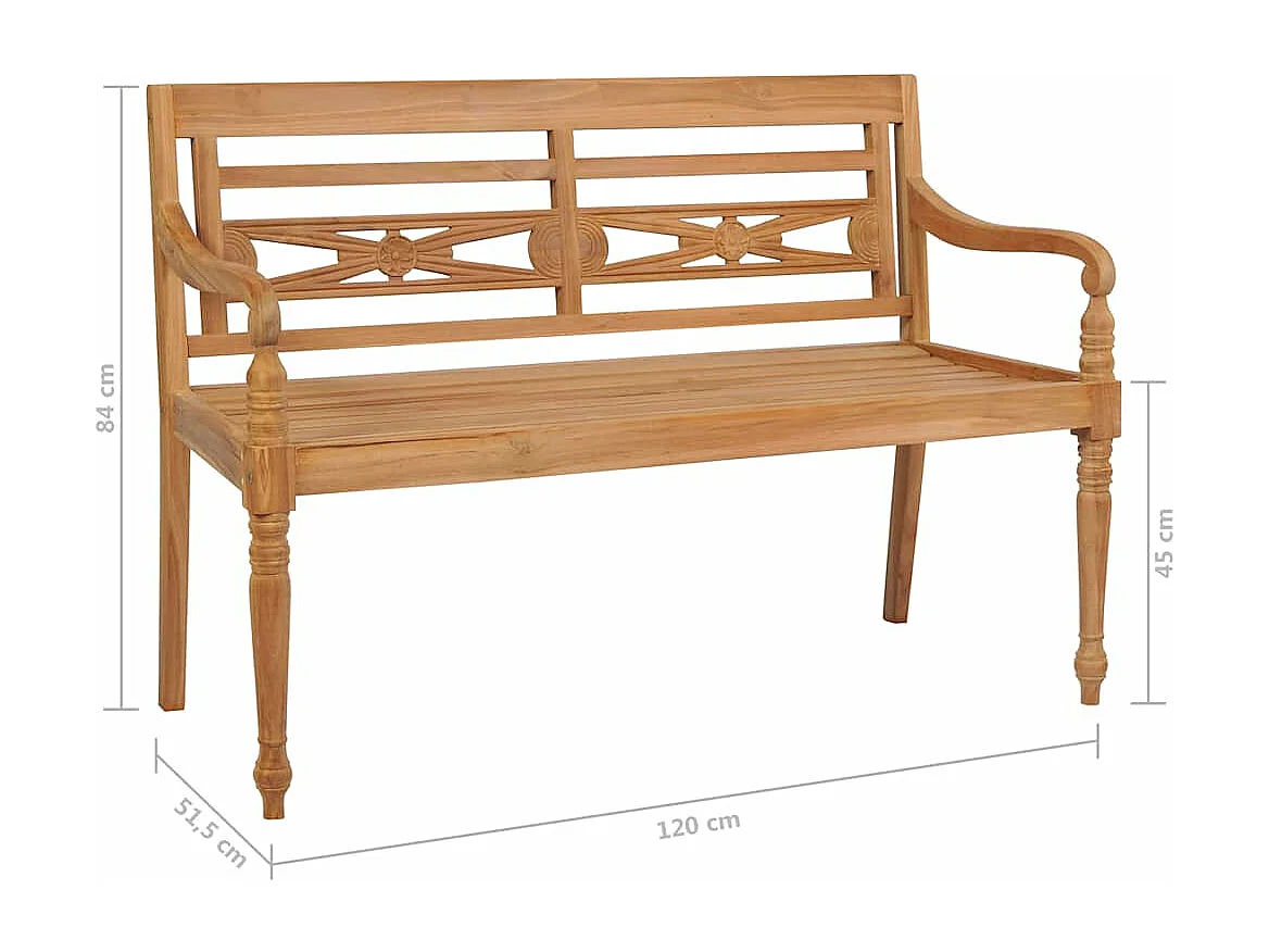 Banc Batavia 120 cm Teck
