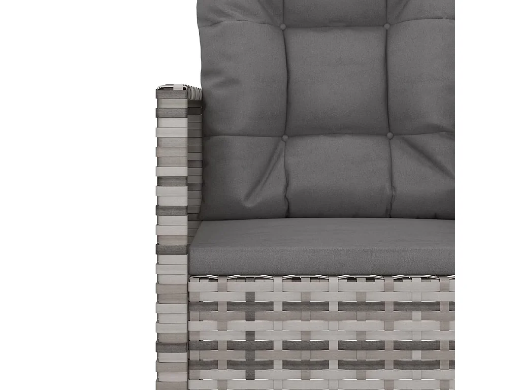 Banc de jardin avec coussins Gris 105 cm Résine tressée