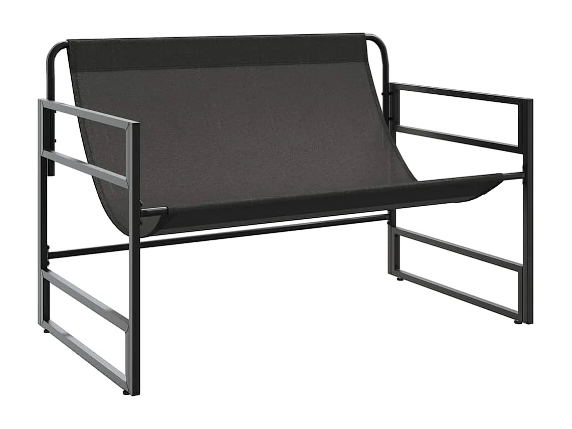 Banc de jardin avec coussin taupe 113 cm acier