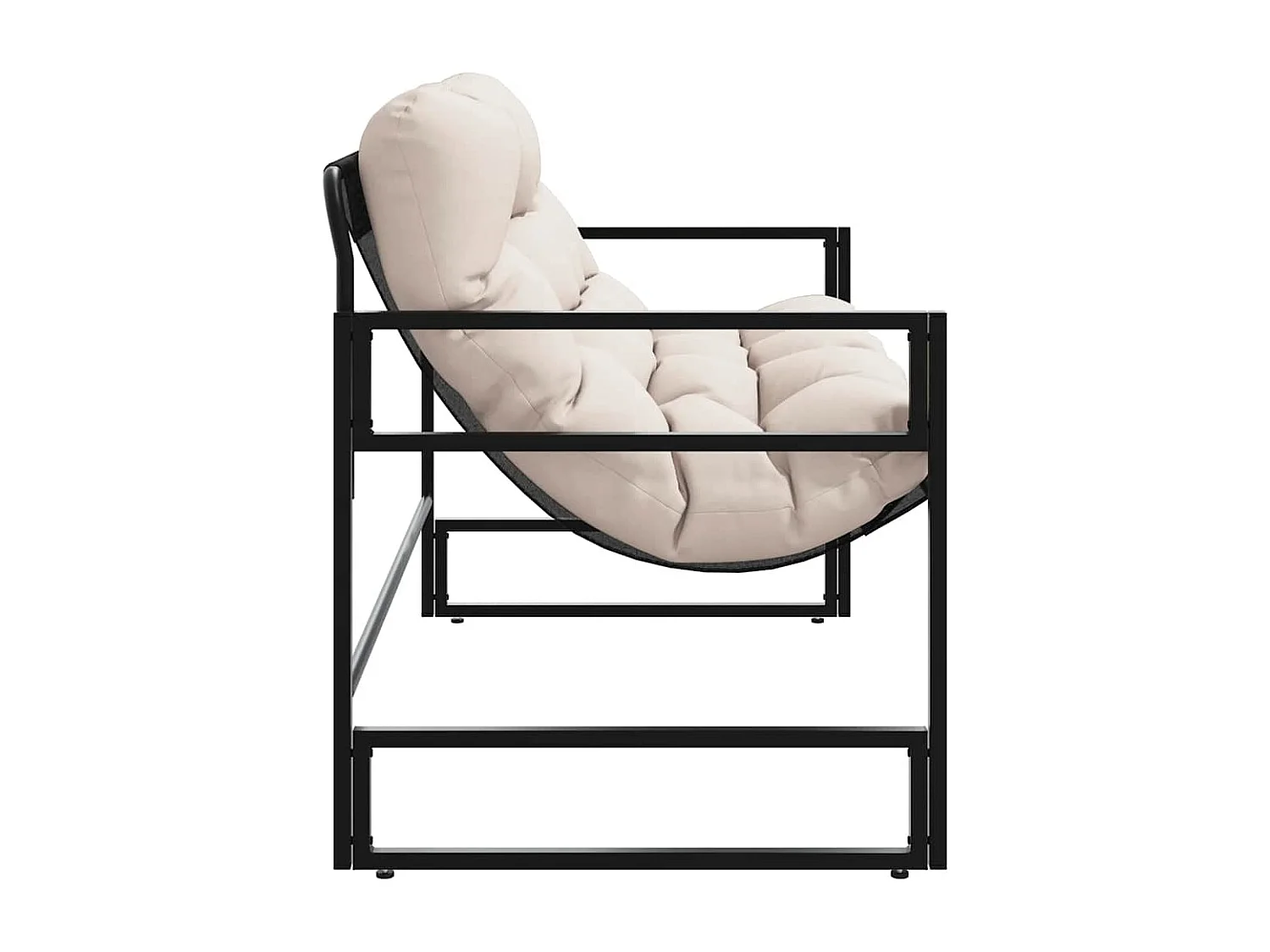 Banc de jardin avec coussin taupe 113 cm acier