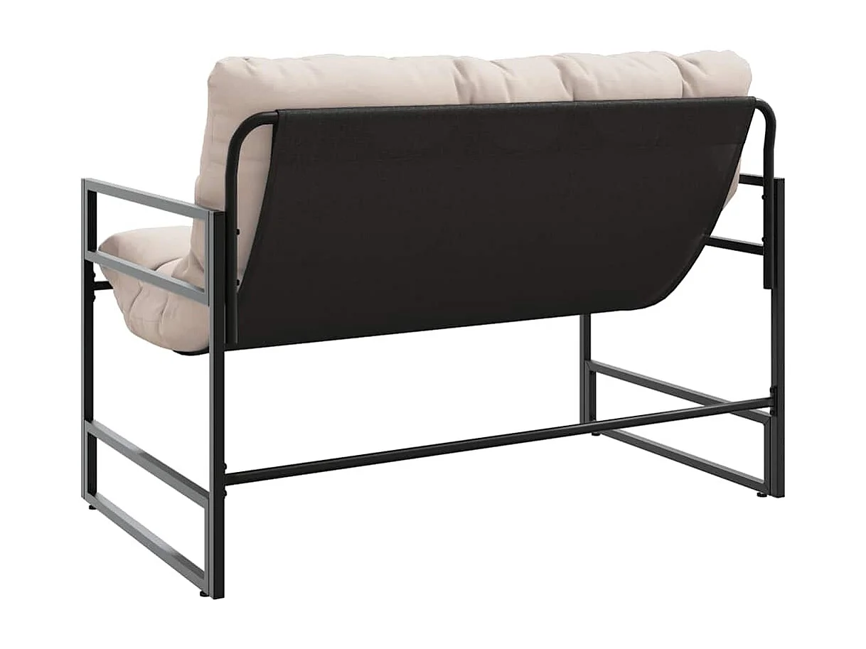 Banc de jardin avec coussin taupe 113 cm acier