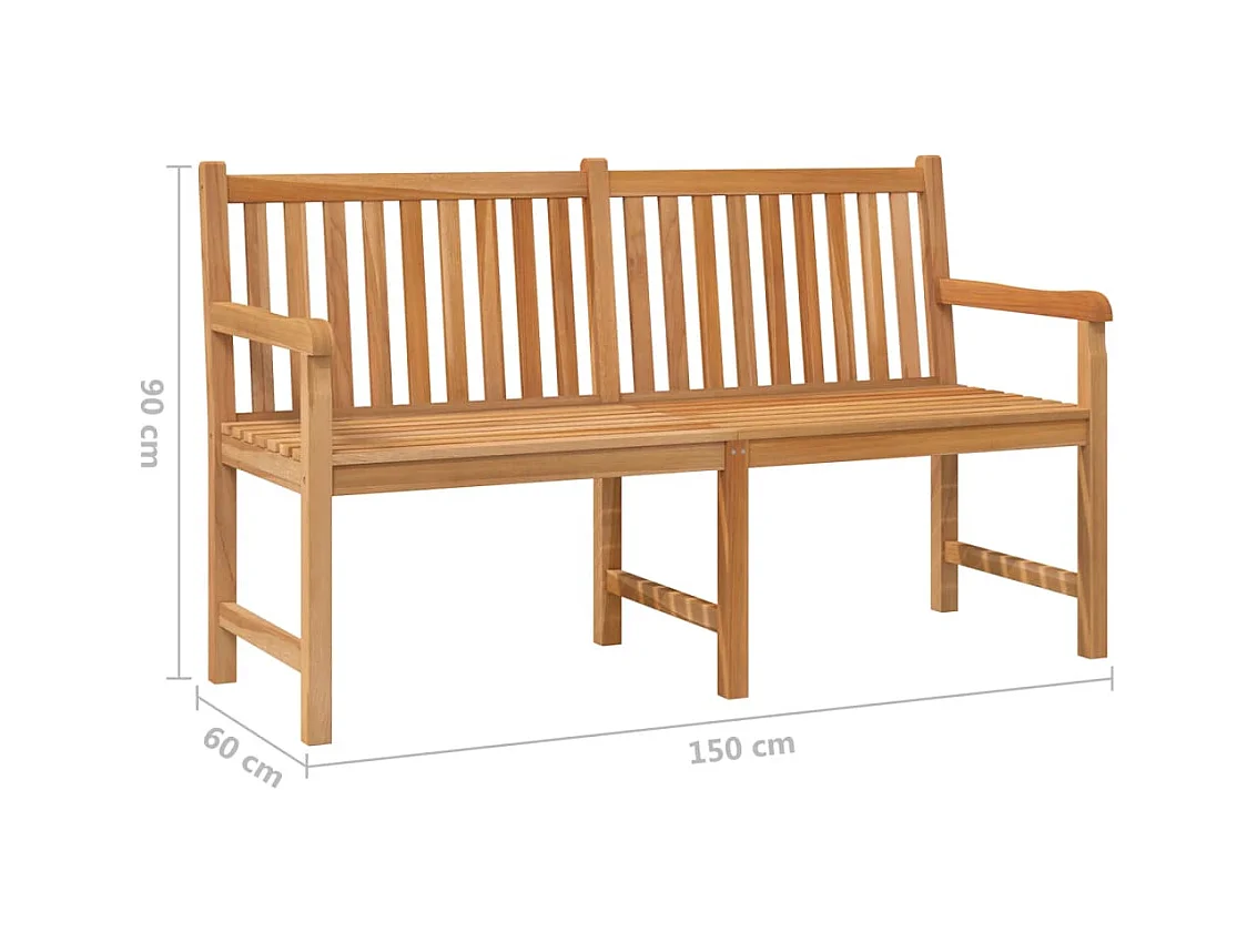 Banc de jardin 150 cm Bois de teck solide