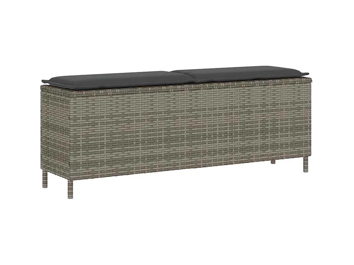 Banco de jardim com almofadão 110x30x40,5 cm vime PE cinzento