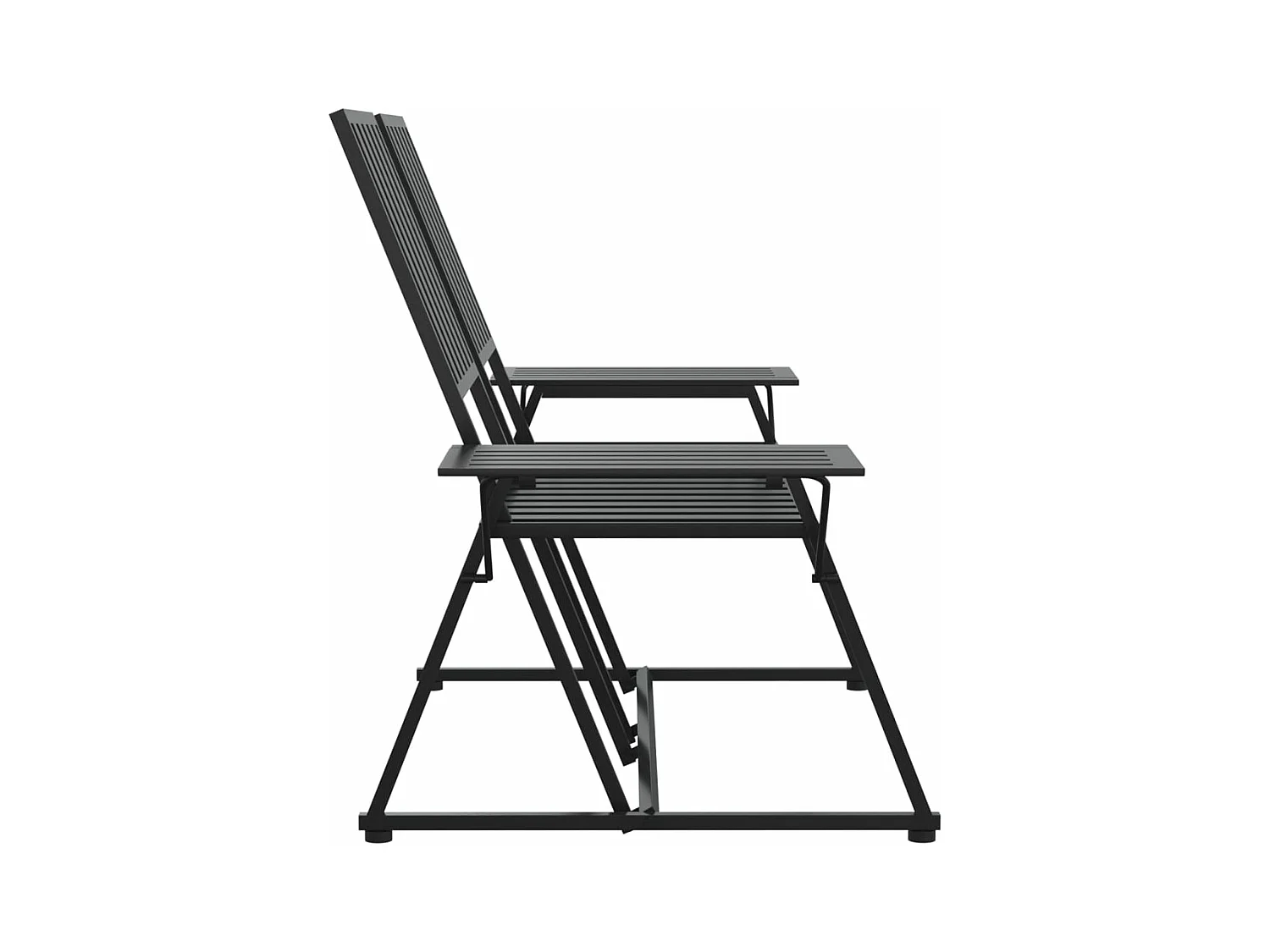 Banco de jardín de dos plazas 165 cm acero negro