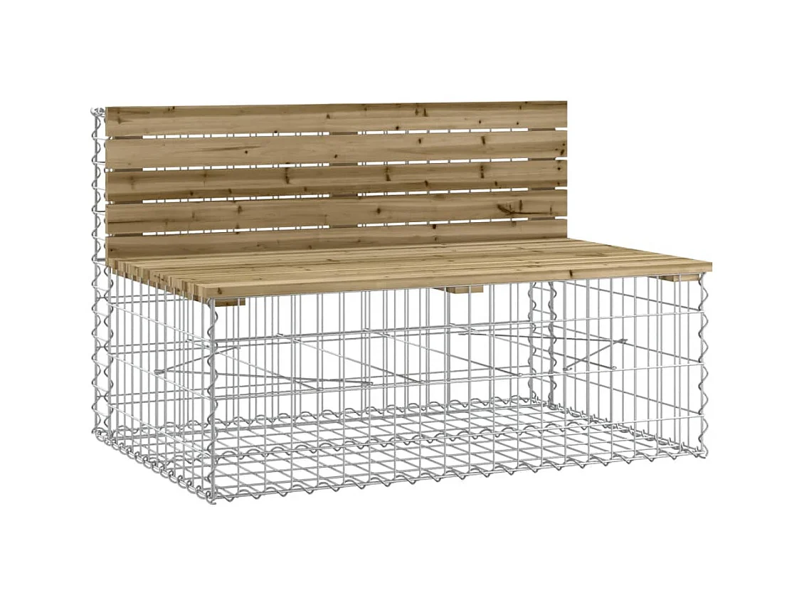 Banc de jardin avec panier en gabion bois de pin imprégné